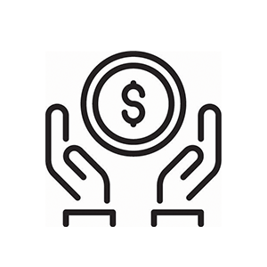 graphic of hands accepting a paper money
