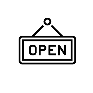 graphic of an open sign.