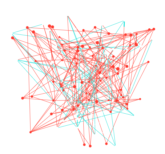 a red an teal vector graphic of a vector graphic