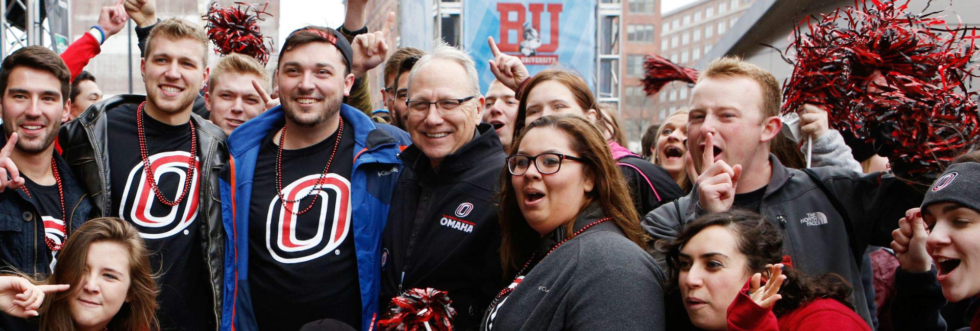 Chancellor Christensen and students