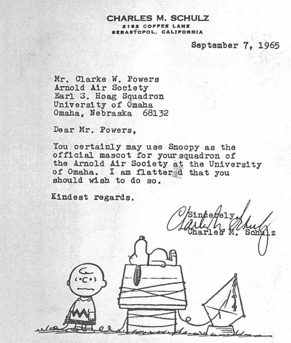 Letter from Snoopy creator