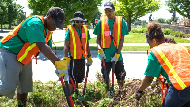 SummerWorks participants clean up brush