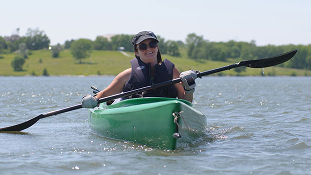 Tarryn Schaaf kayaking