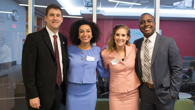 President Hank Bounds with members of UNO's MavForensics team