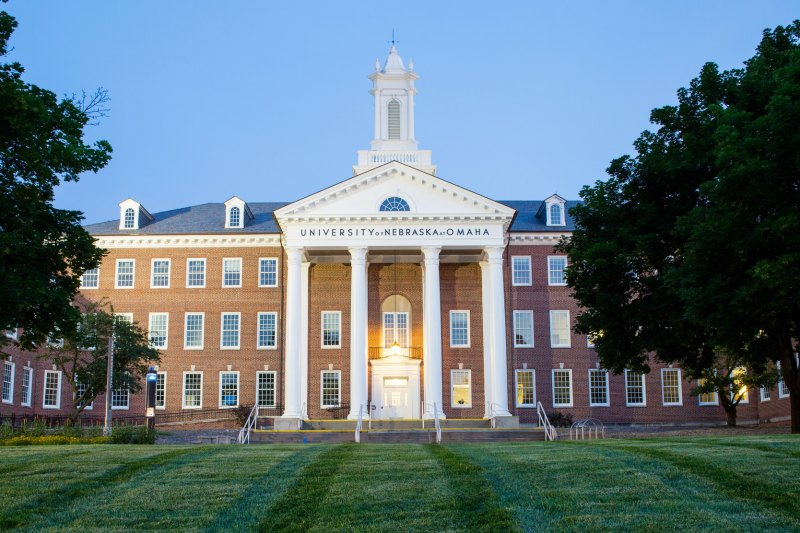 UNO campus at sunset