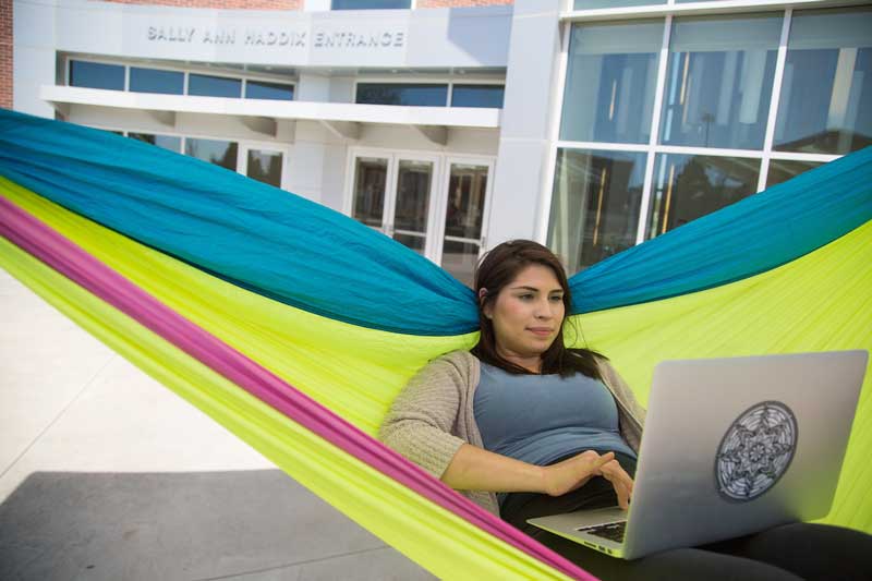 student on computer