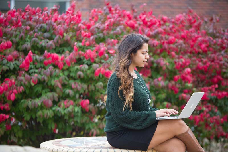 Student on campus