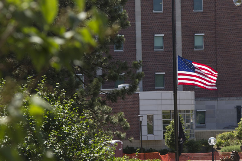 U.S. flag lowered