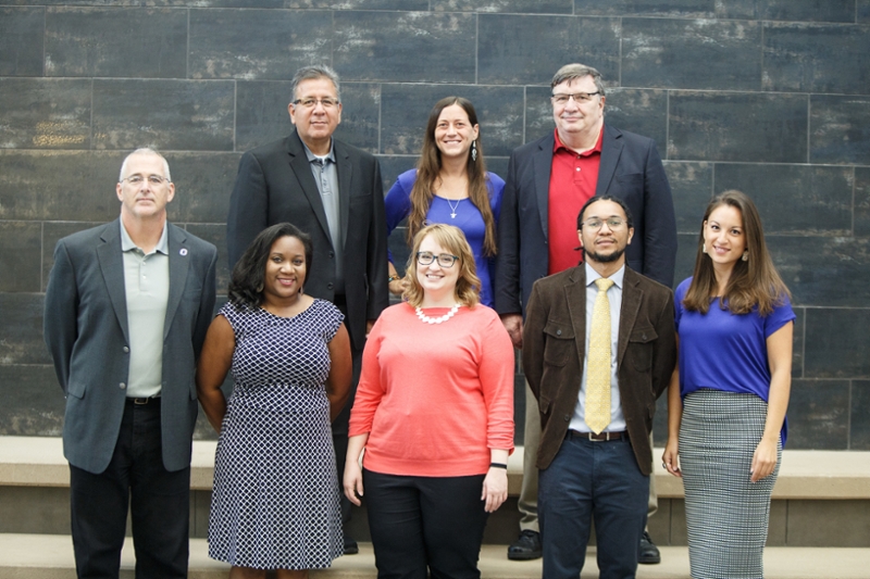 Edouardo Zendejas (top, farthest left) directs UNO's Tribal Management and Emergency Services and is a member of the Omaha Tribe of Nebraska.