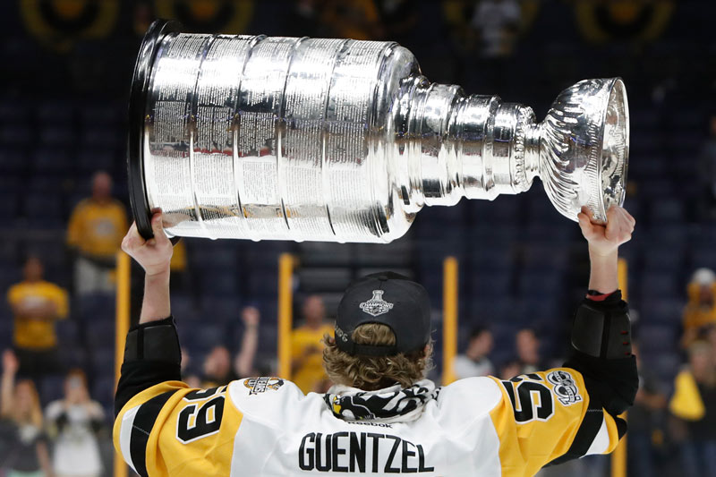 Guentzel with Stanley Cup