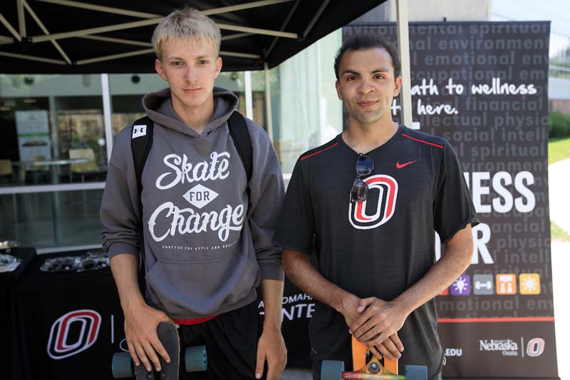 Brendon Keller (left) and Dylan Burton (right) recently returned from an 11-day trek across the state that they made on their longboards