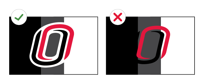 graphic of logo on color backgrounds from brand guide