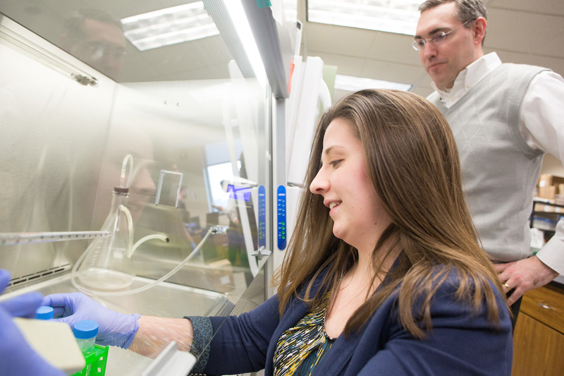 McFarland says her former graduate advisor, Associate Professor Paul Davis, helped her start her research career at UNO and mentored her throughout her time as an undergraduate and graduate student.