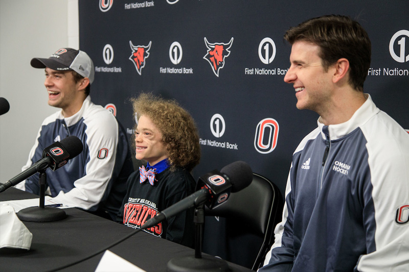 From left: Junior forward Ryan Galt, new recruit Isaac Barchus, and Head Coach Mike Gabinet.