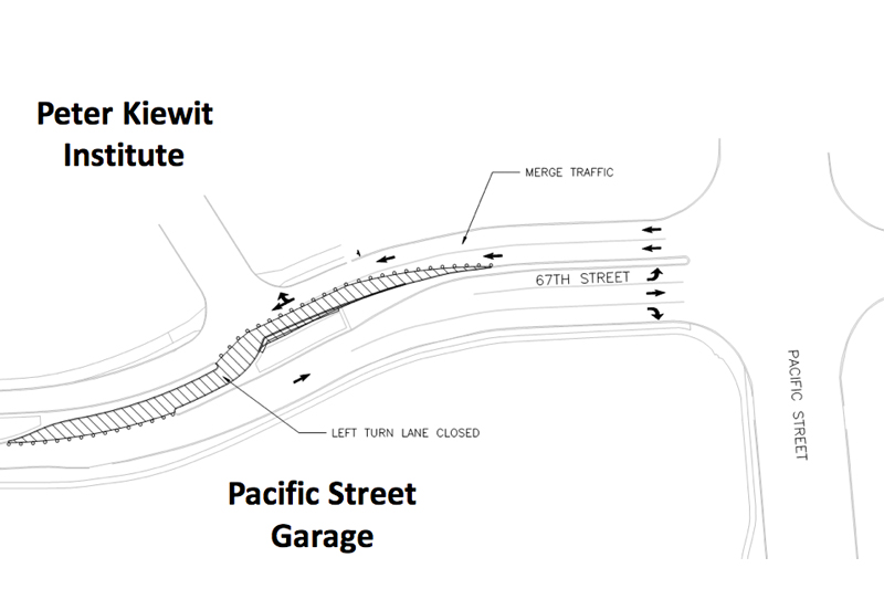 Temporary turning lane closure