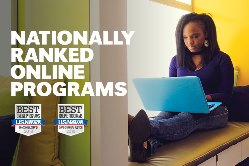 U.S. News & World Report 2018 Nationally Ranked Online Programs badges