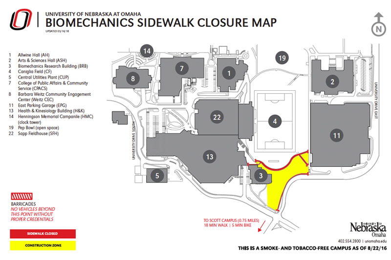 Biomechanics sidewalk closures.