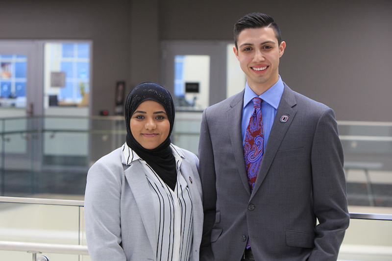 From left: Hameidah Alsafwani, '17-'18 Student Body Vice President, and Carlo Eby, '17-'18 Student Body President - Student Regent