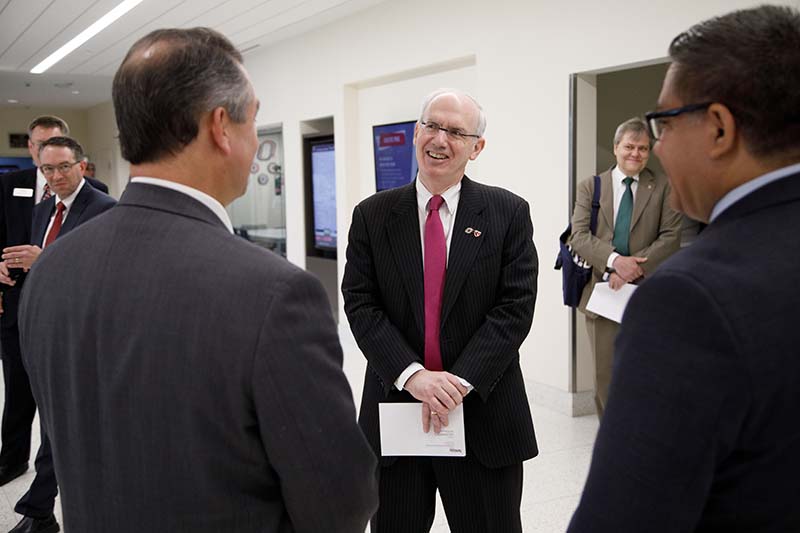 Reps. Don Bacon and Salud Carbajal meet with UNO Chancellor Jeffrey P. Gold