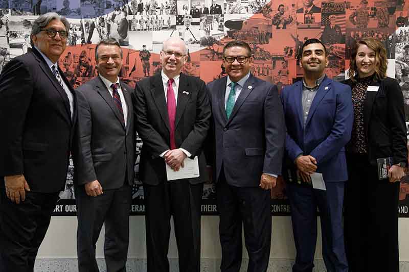 Reps. Don Bacon and Salud Carbajal meet with members of UNO's Military and Veteran Services Office