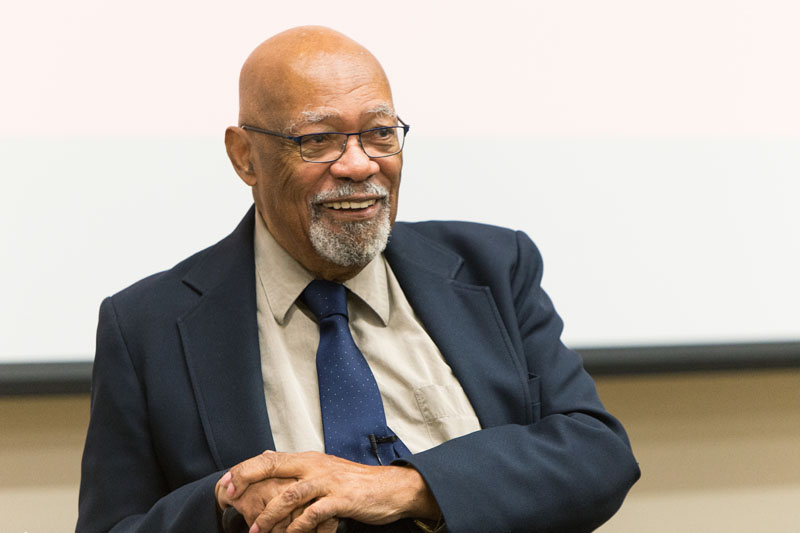 Hubert Locke speaks at an event at UNO