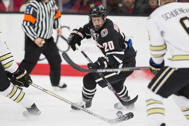 Guentzel competes against Western Michigan