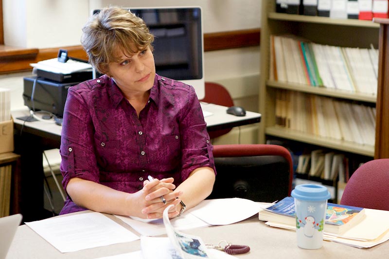 Paige Toller leads a small-group communication class