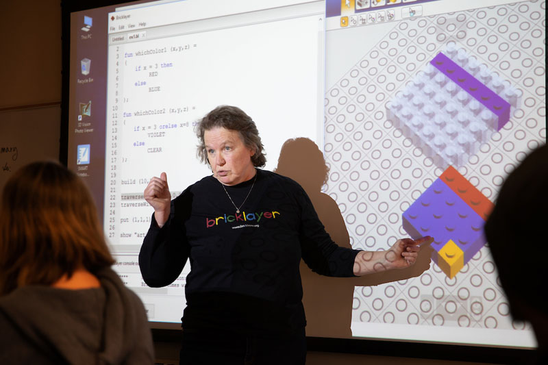 Betty Love teaches a course using bricklayer.