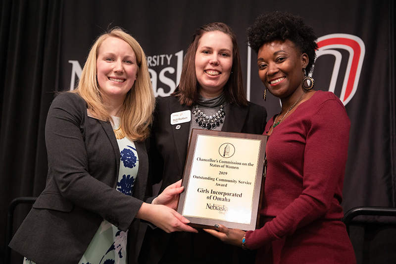 Sammi Kaiser, Dr. Heidi Blackburn, Girls Inc. representative