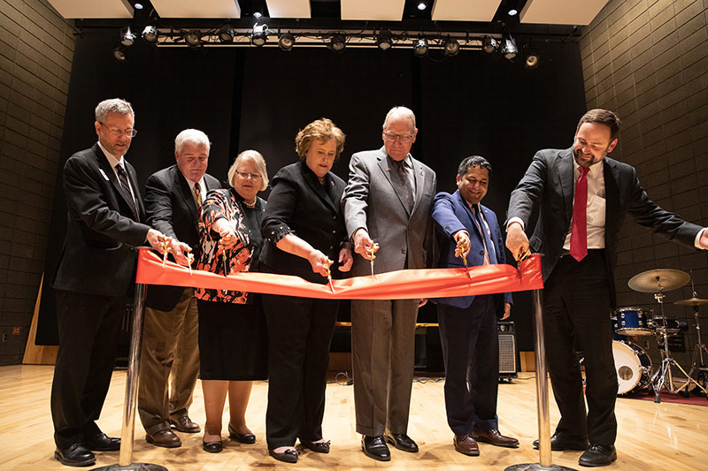 Cutting the ribbon for the Strauss renovation project