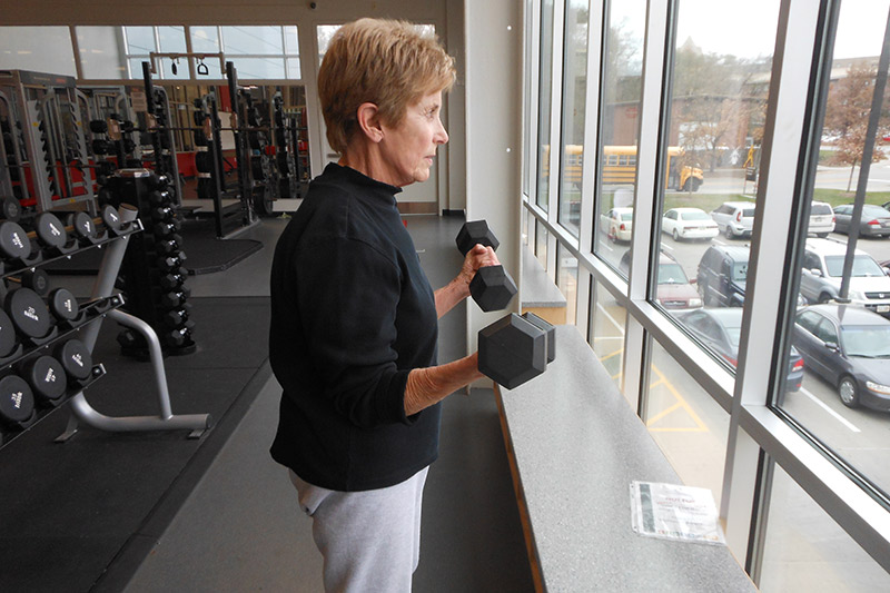 Woman taking part in the adult fitness program