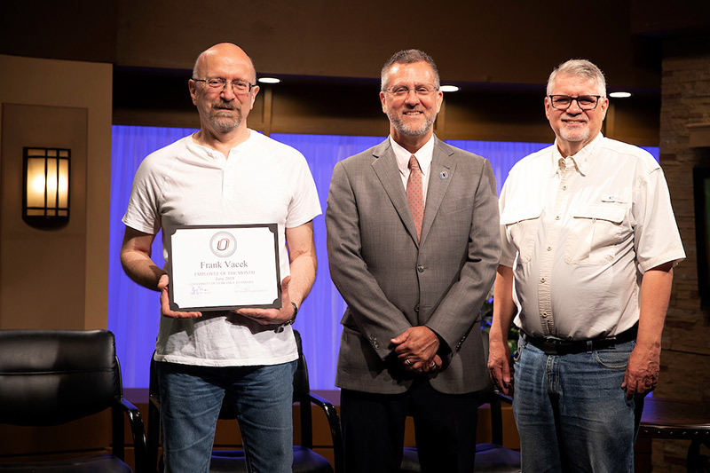 Frank Vacek with Dean Hilt and Dr. Chris Allen