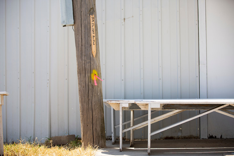 sign marking flood water height