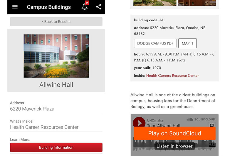 UNOmaha Campus Visit and Buildings Screenshots