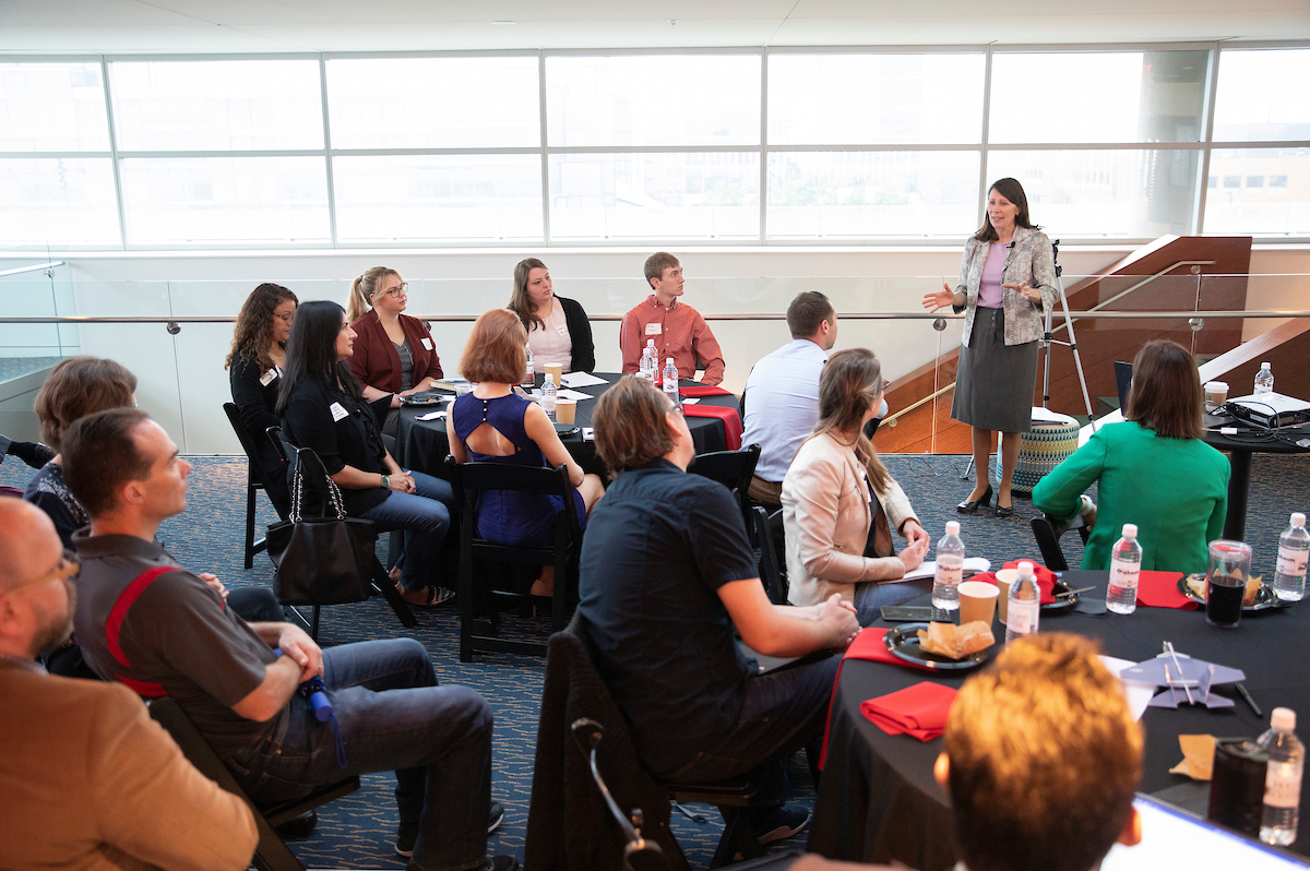 Debbie Carlisle, Ph.D., presents at a STEM TRAIL Center