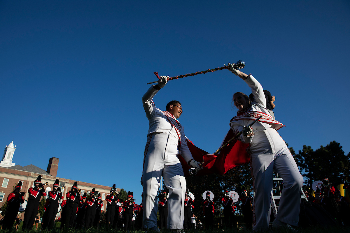 The UNO Marching Mavericks perform during the pre-game event