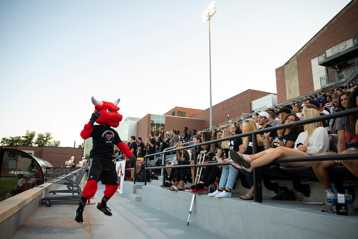 Durango entertains during the men's soccer game against Michigan