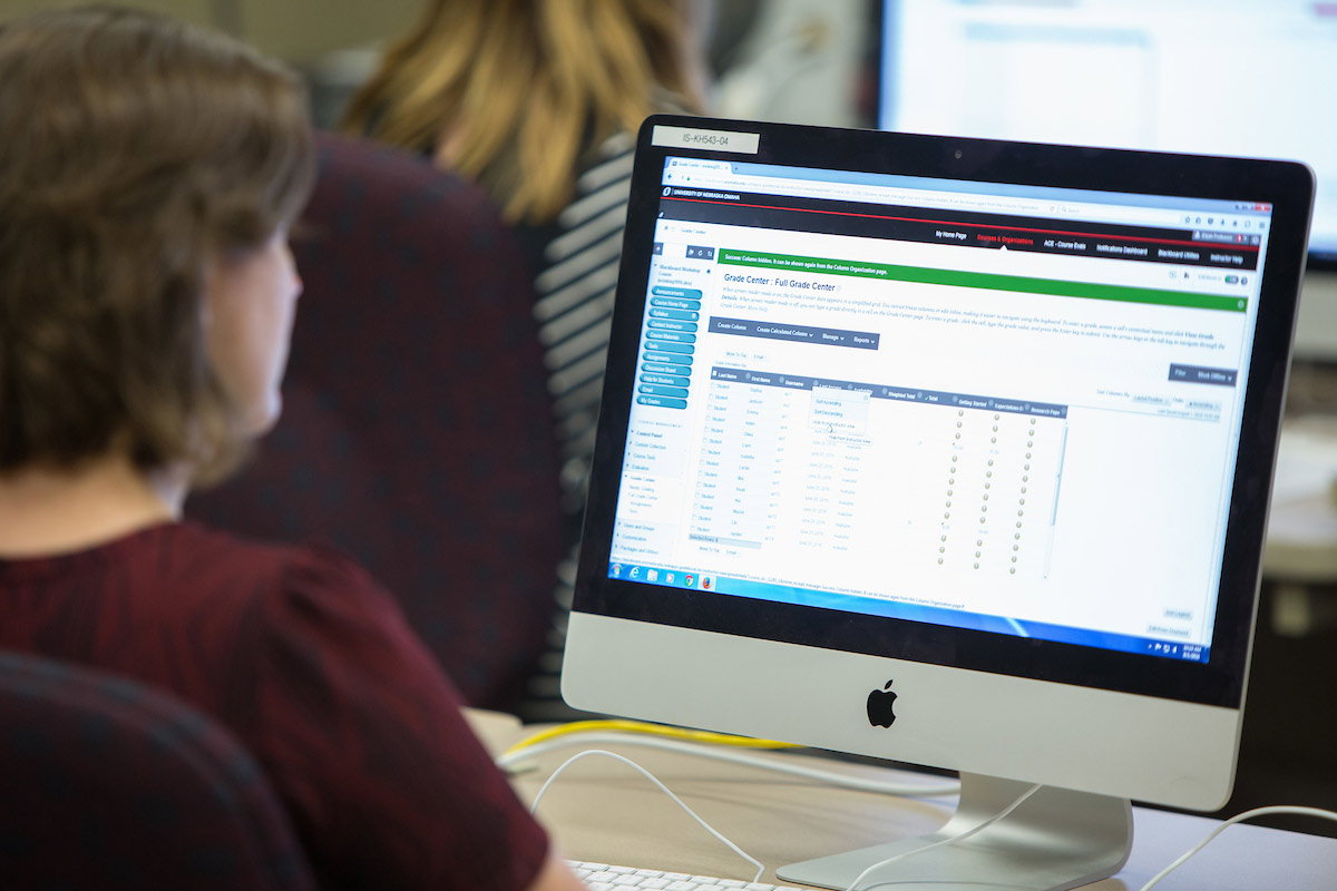 Professors being trained on Blackboard