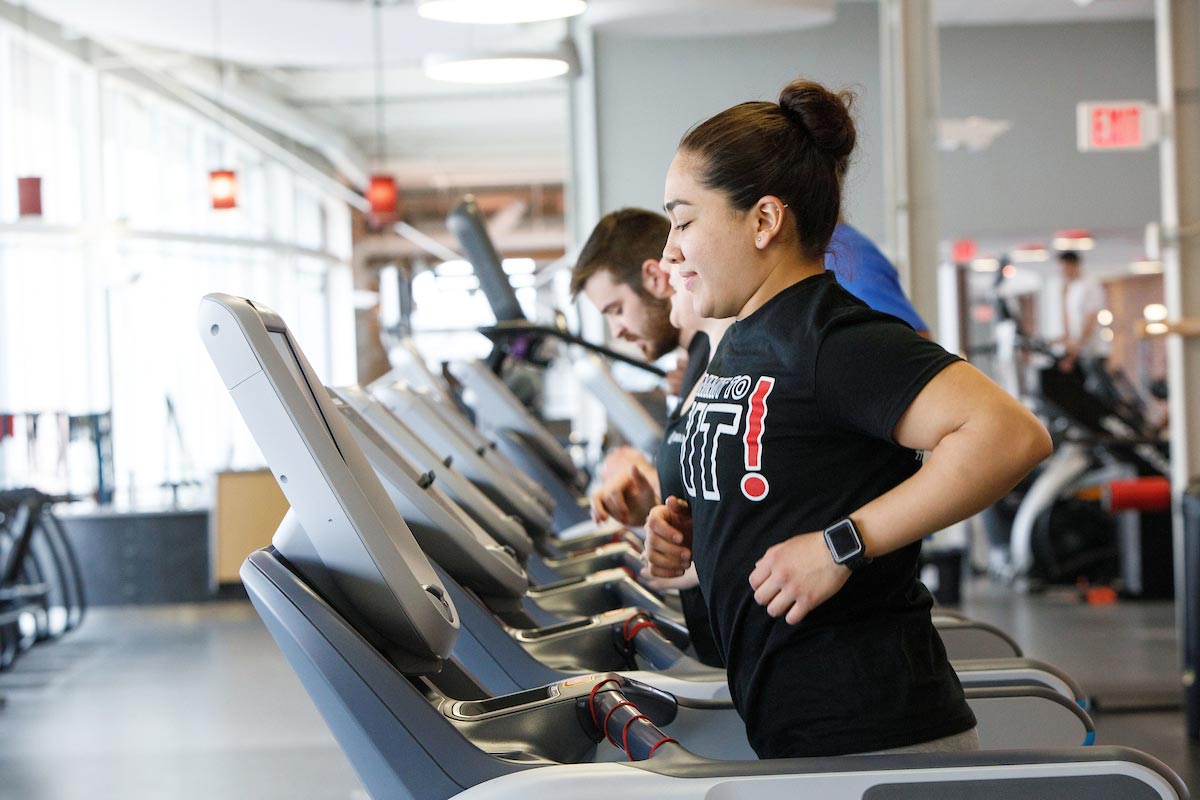 Students work out inside H&K