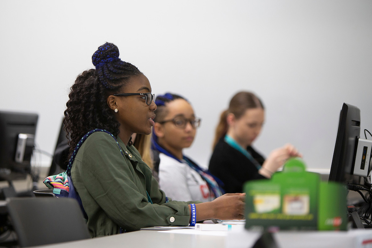 Girls participating in Code Crush