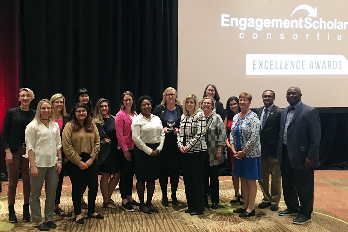Representatives from UNO’s Service Learning Academy and OPS accepted the award at the 20th Annual Conference of the ESC in Denver.