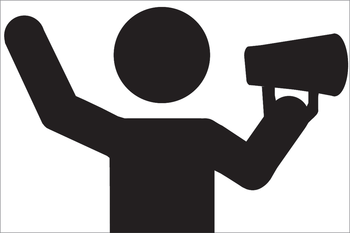 Stick person with a megaphone