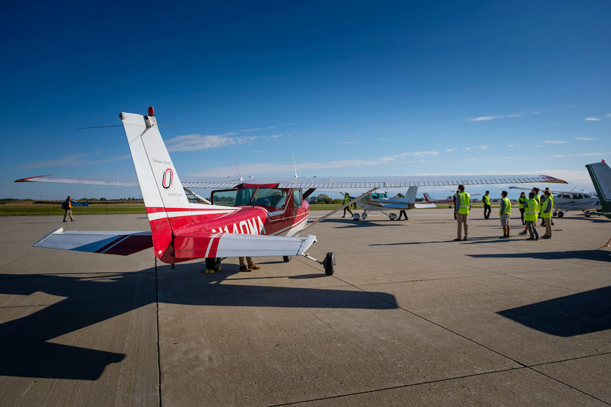A UNO aviation aircraft readies for take off from Council Bluffs Municipal Airport during the National Intercollegiate Flying Association (NIFA) Region 6 SAFECON 2019 held in October.