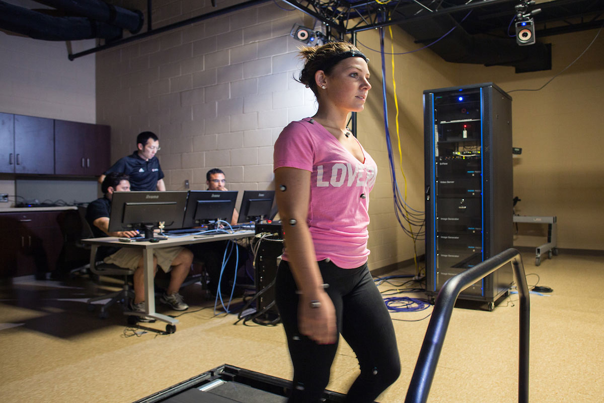 Students in Biomechanics conduct a walking experiment