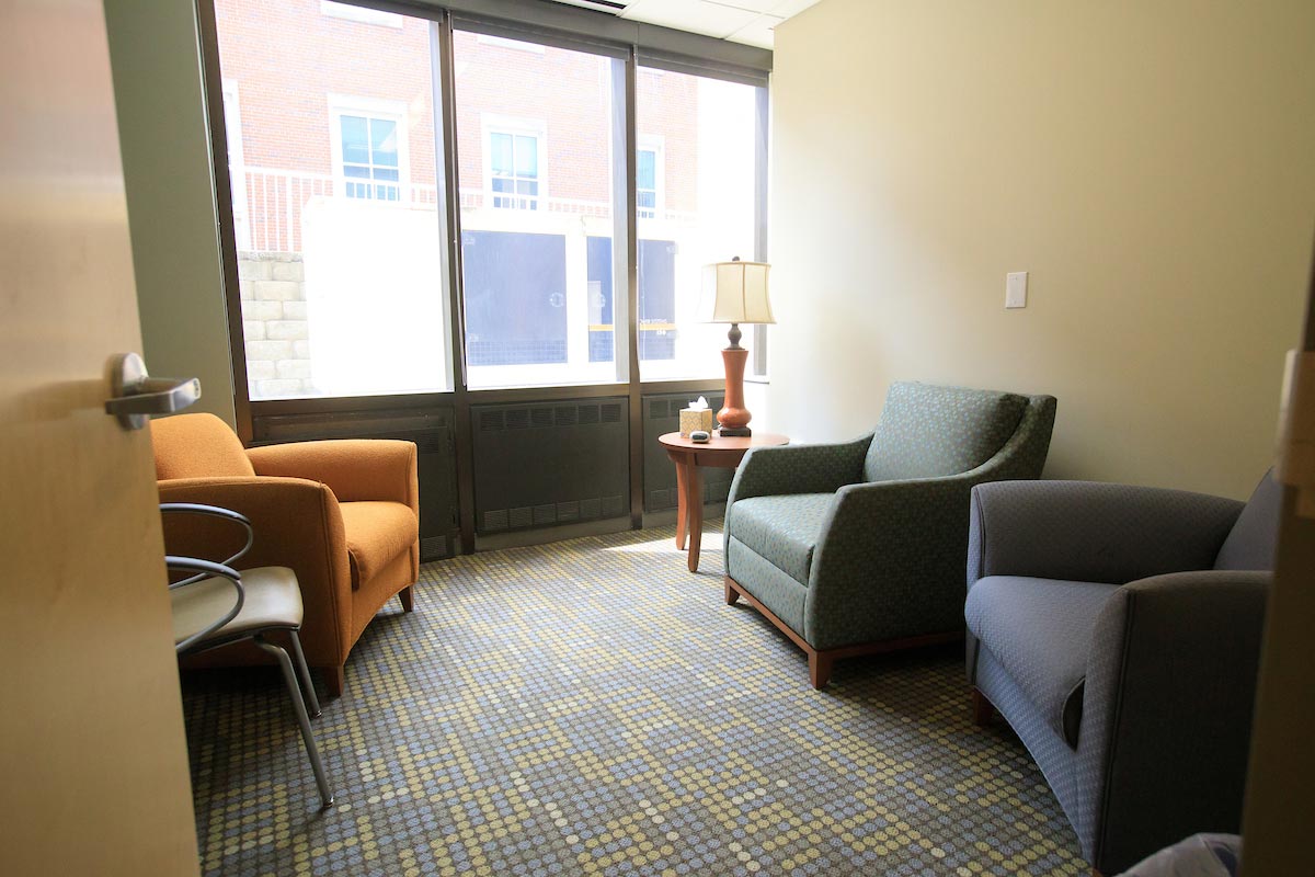 Chairs set up in a counseling room