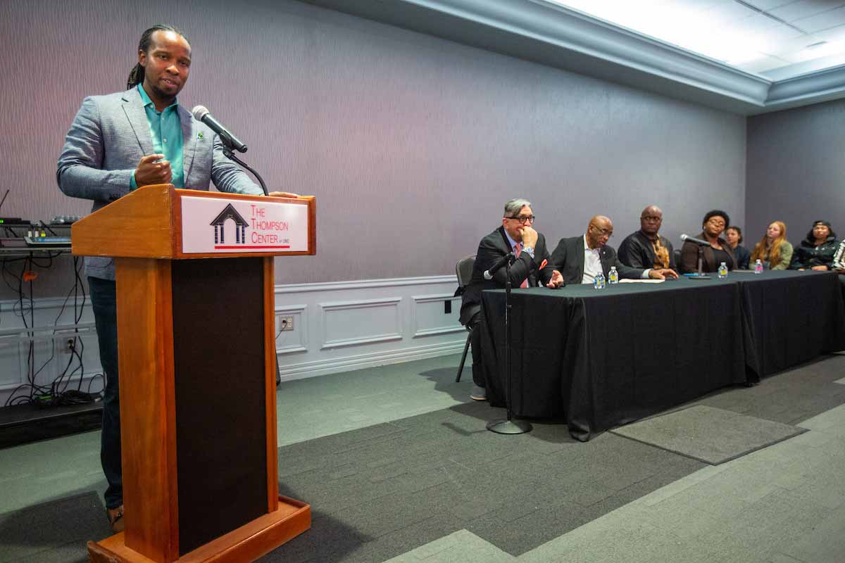 Ibram X. Kendi speaks at the Thompson Alumni Center