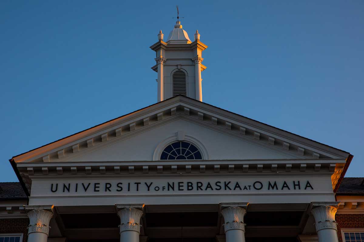 A view of the top of Arts and Sciences Hall on the UNO Dodge Campus