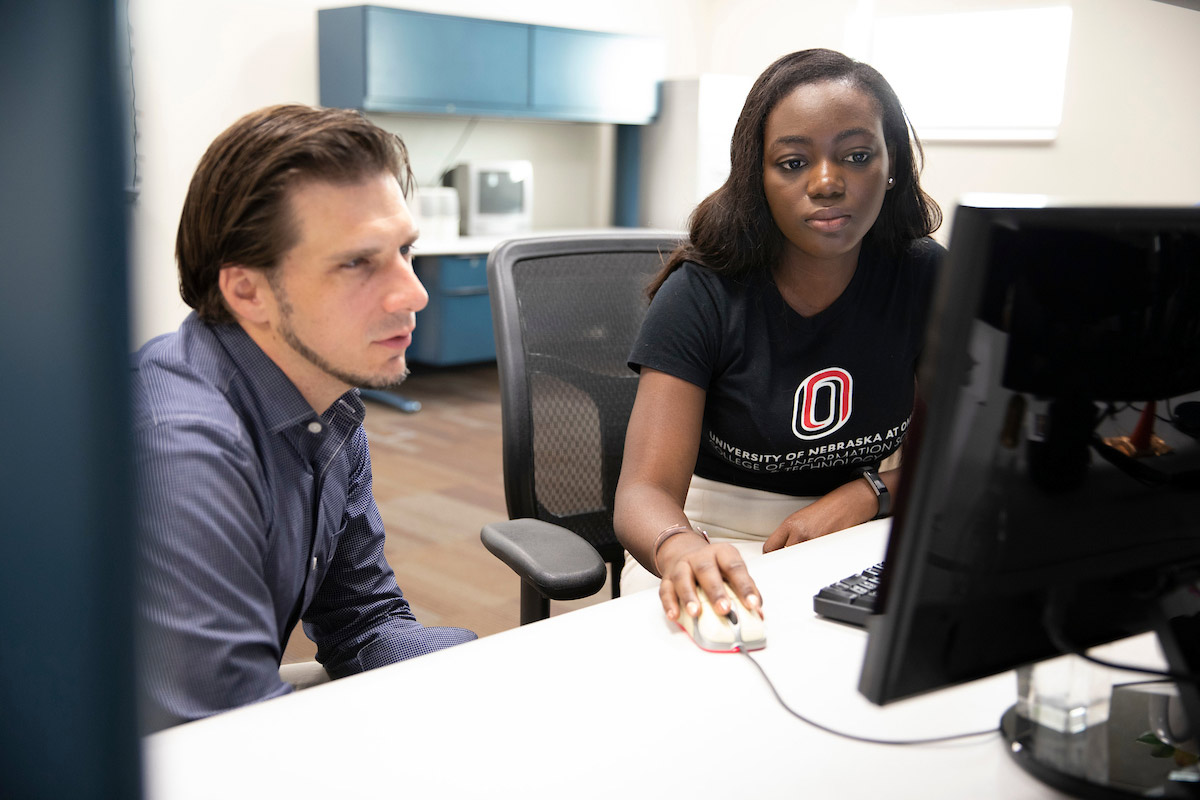 Students on a computer