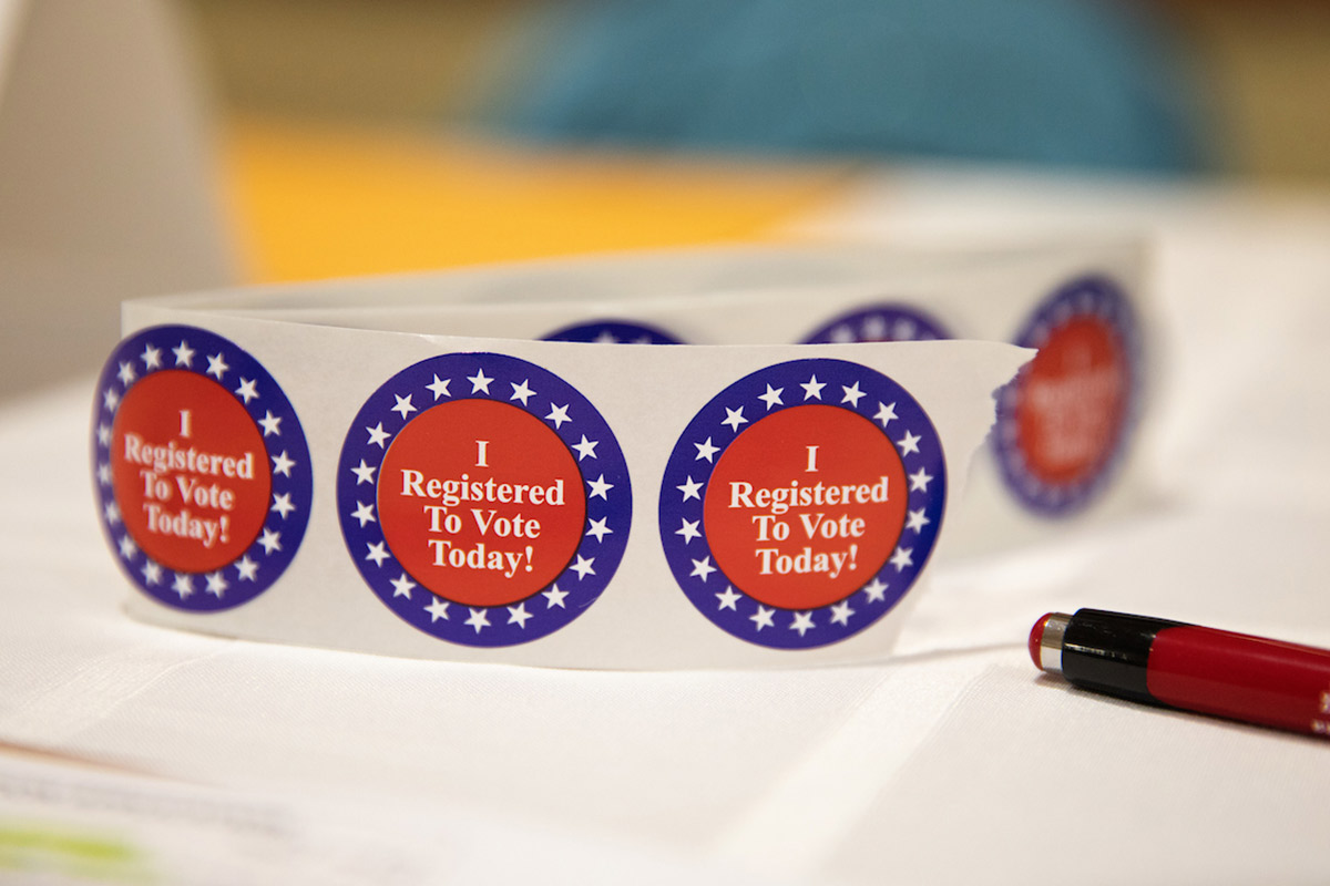 a roll of "I voted" stickers