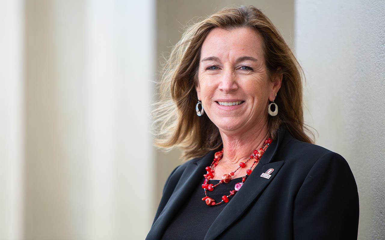 A photo of Becky Lutte outside the CPACS building.